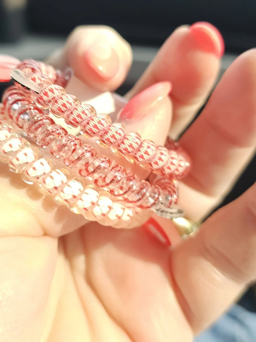 Teleties Red Coiled Hair Ties - Mixed Red Pack